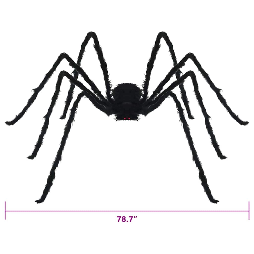 Halloween Pók Dísz 3 pcs Fekete 200 cm Poliészter és acél