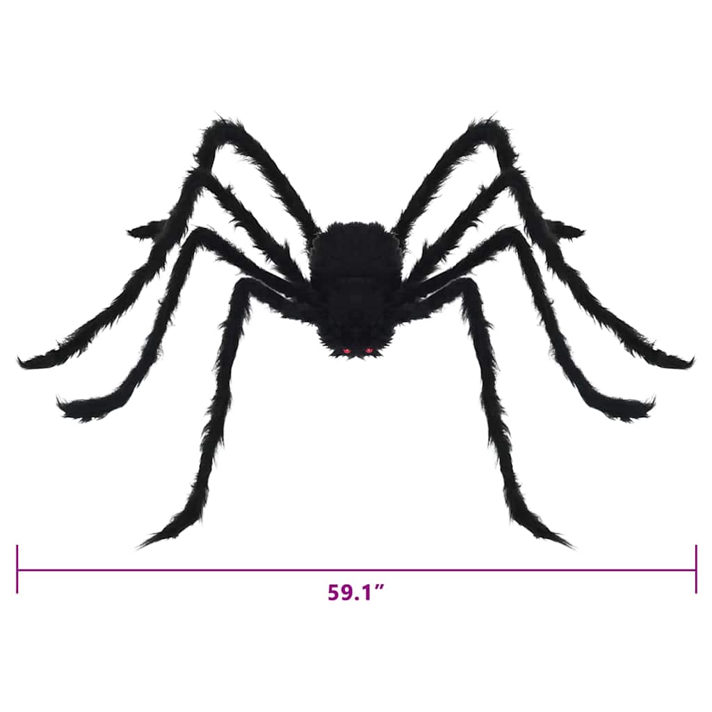 Halloween Pók Dísz 3 pcs Fekete 150 cm Poliészter és acél