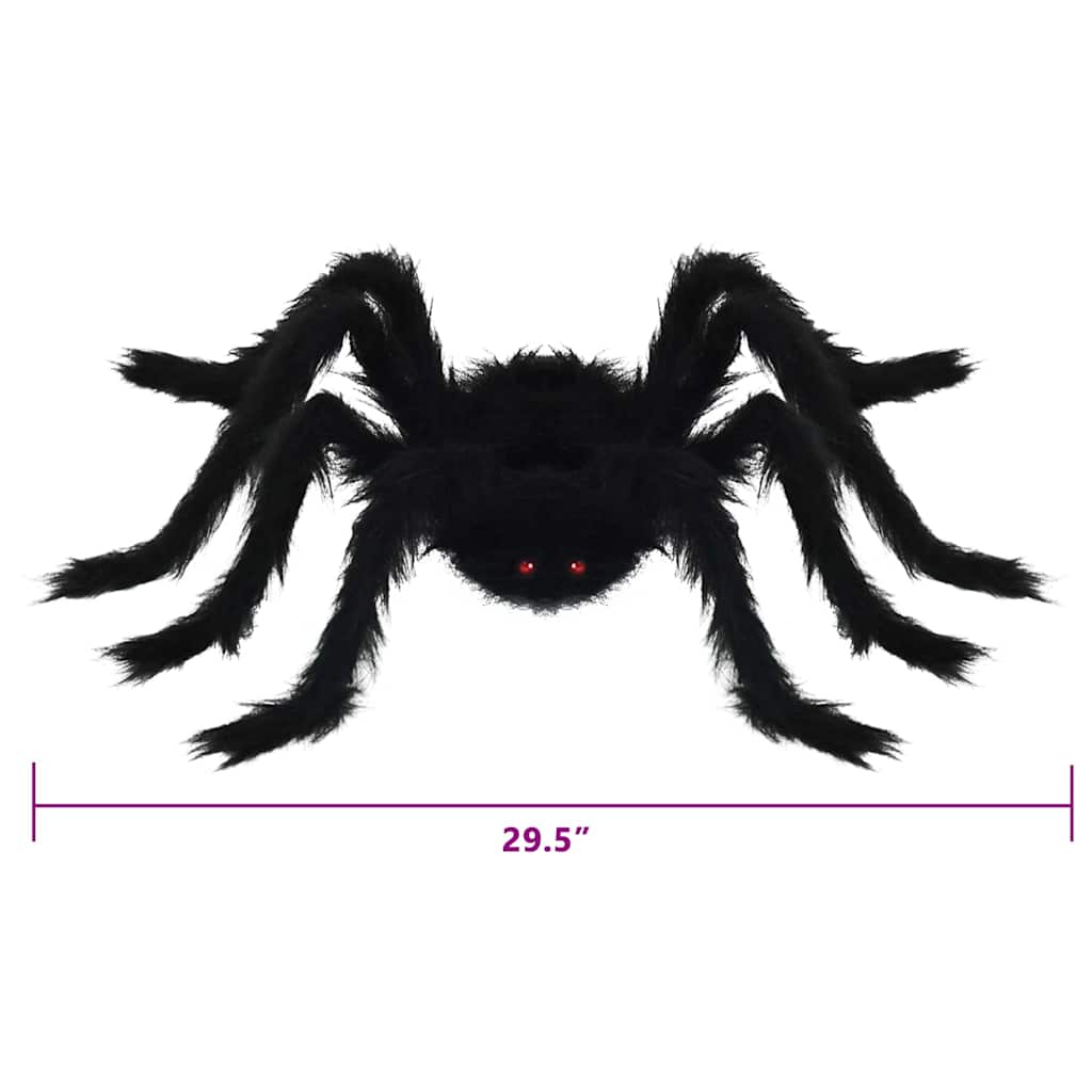 Halloween Pók Dísz 6 pcs Fekete 75 cm Poliészter és acél
