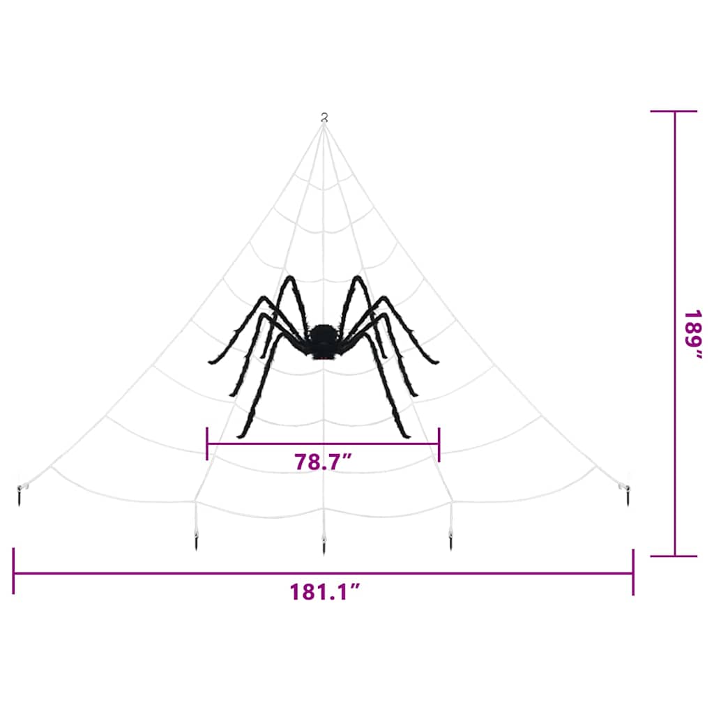 Halloween pók díszítés pókhálóval 2 pcs Fekete és fehér