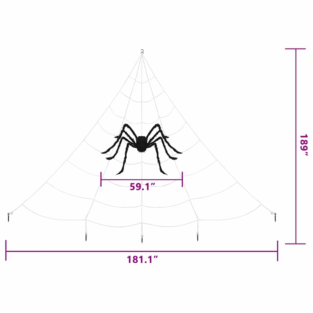 Halloween pók díszítés pókhálóval 4 pcs Fekete és fehér
