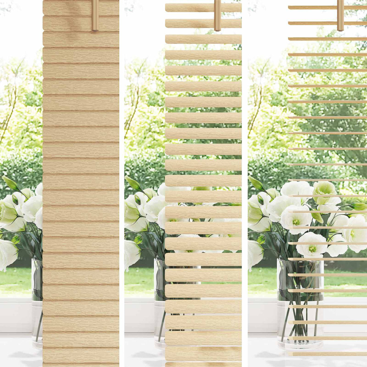 Zsaluzia Világos barna mintával 150 x 150 cm 25 mm PVC