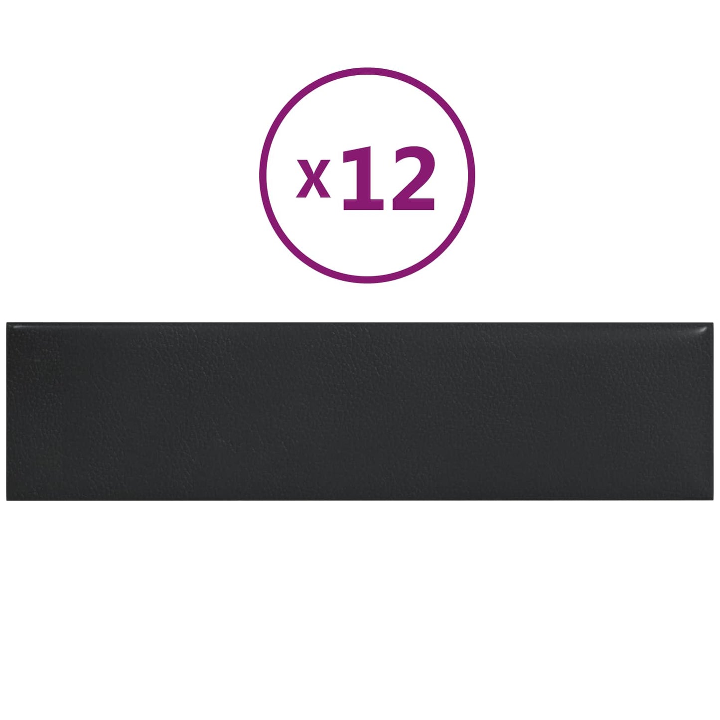 Fali Fejtámla 12 pcs 60 x 15 cm Fekete szövet