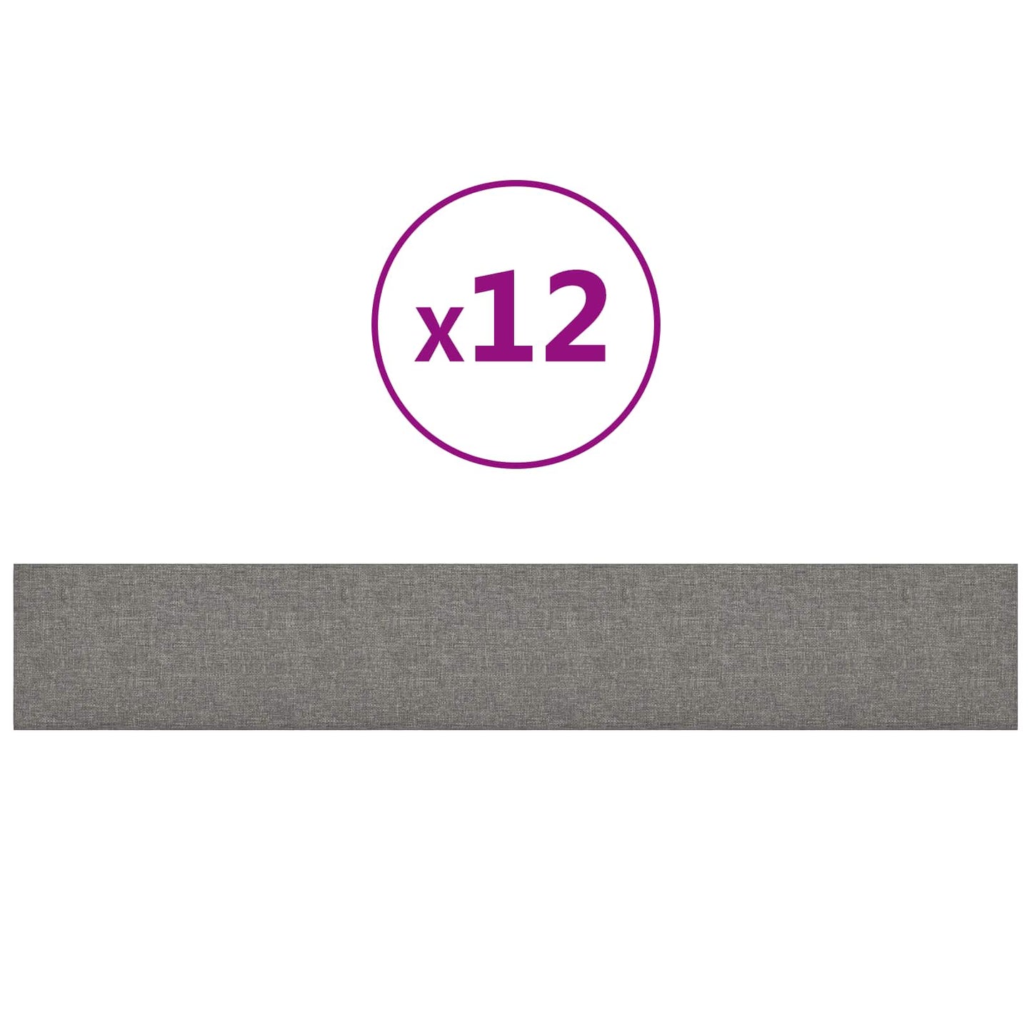Fali Fejtámla 12 pcs 90 x 15 cm Világosszürke szövet