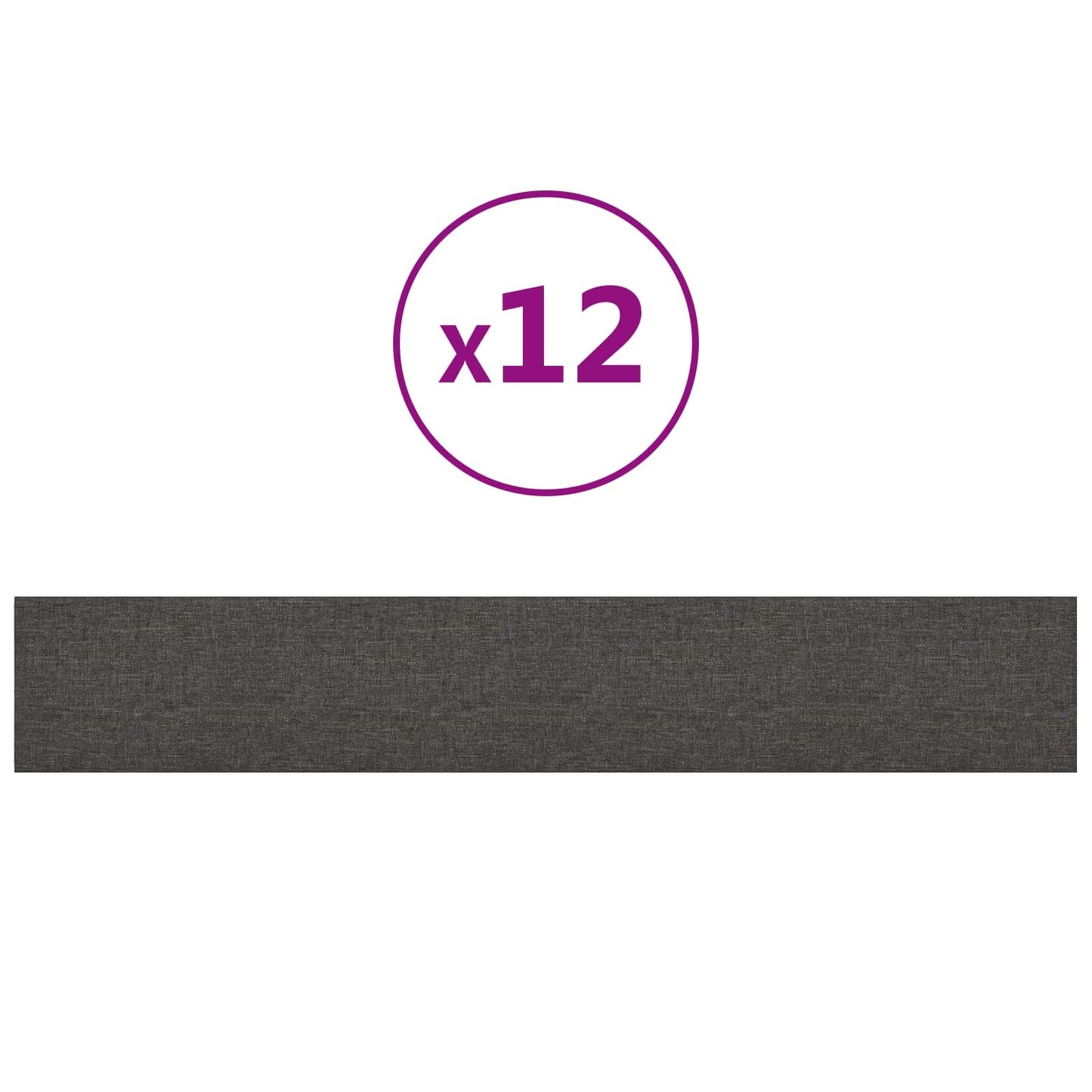 Fali Fejtámla 12 pcs 90 x 15 cm Sötétszürke szövet