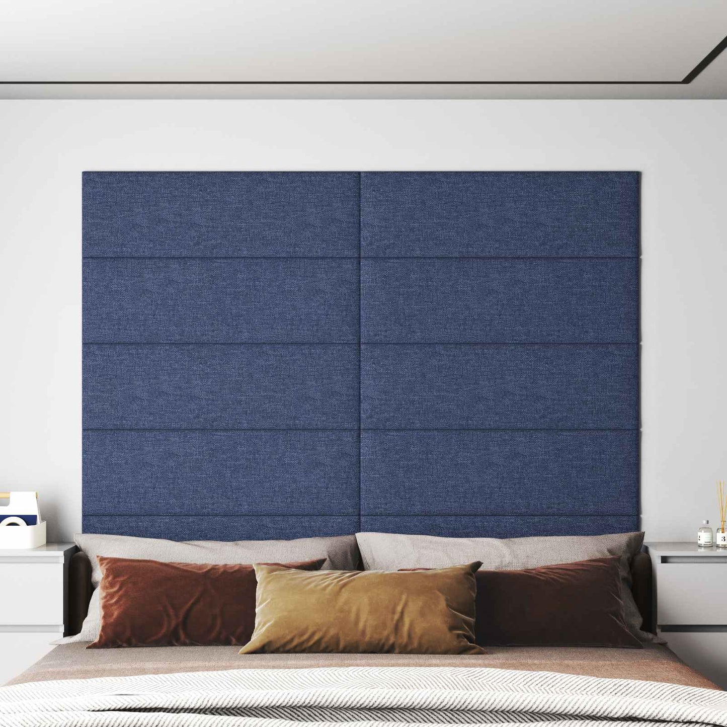 Fali Fejtámla 12 pcs 90 x 30 cm Kék szövet