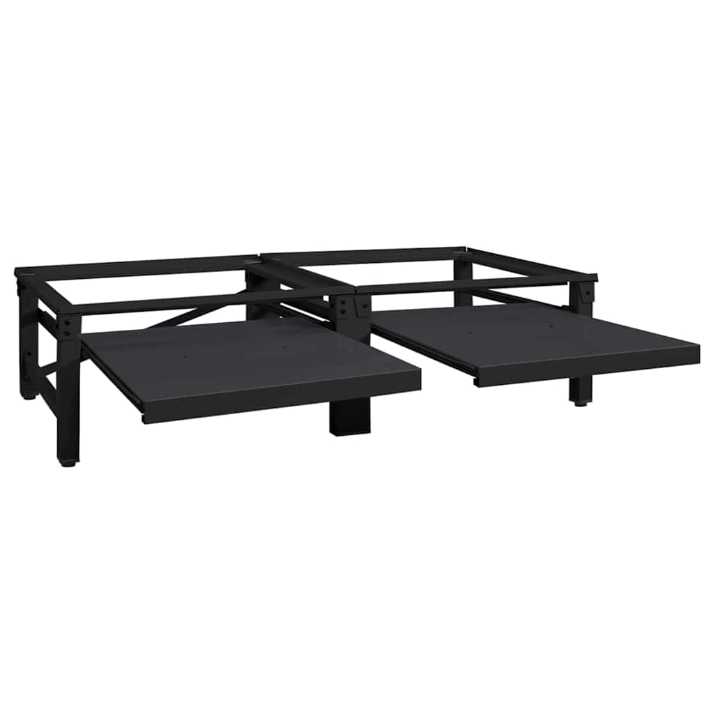 Mosógép Talp 2 pcs Fekete 124,5 x 61,5 x 32,5 cm Acél