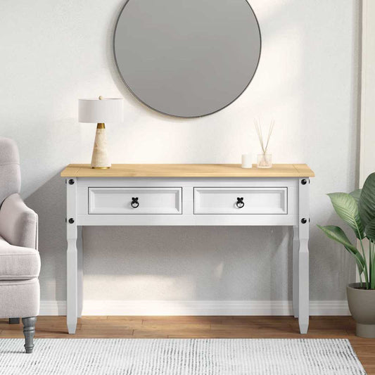 Végasztal fiókkal Corona Fehér 115 x 46 x 73 cm Tömör fenyőfa