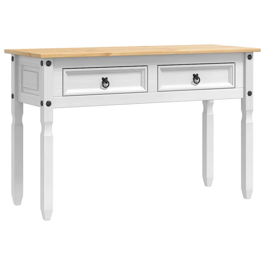 Végasztal fiókkal Corona Fehér 115 x 46 x 73 cm Tömör fenyőfa