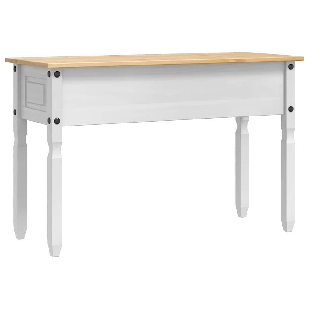 Végasztal fiókkal Corona Fehér 115 x 46 x 73 cm Tömör fenyőfa