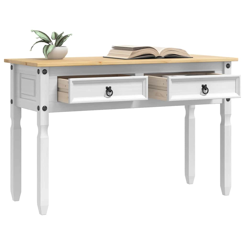 Végasztal fiókkal Corona Fehér 115 x 46 x 73 cm Tömör fenyőfa