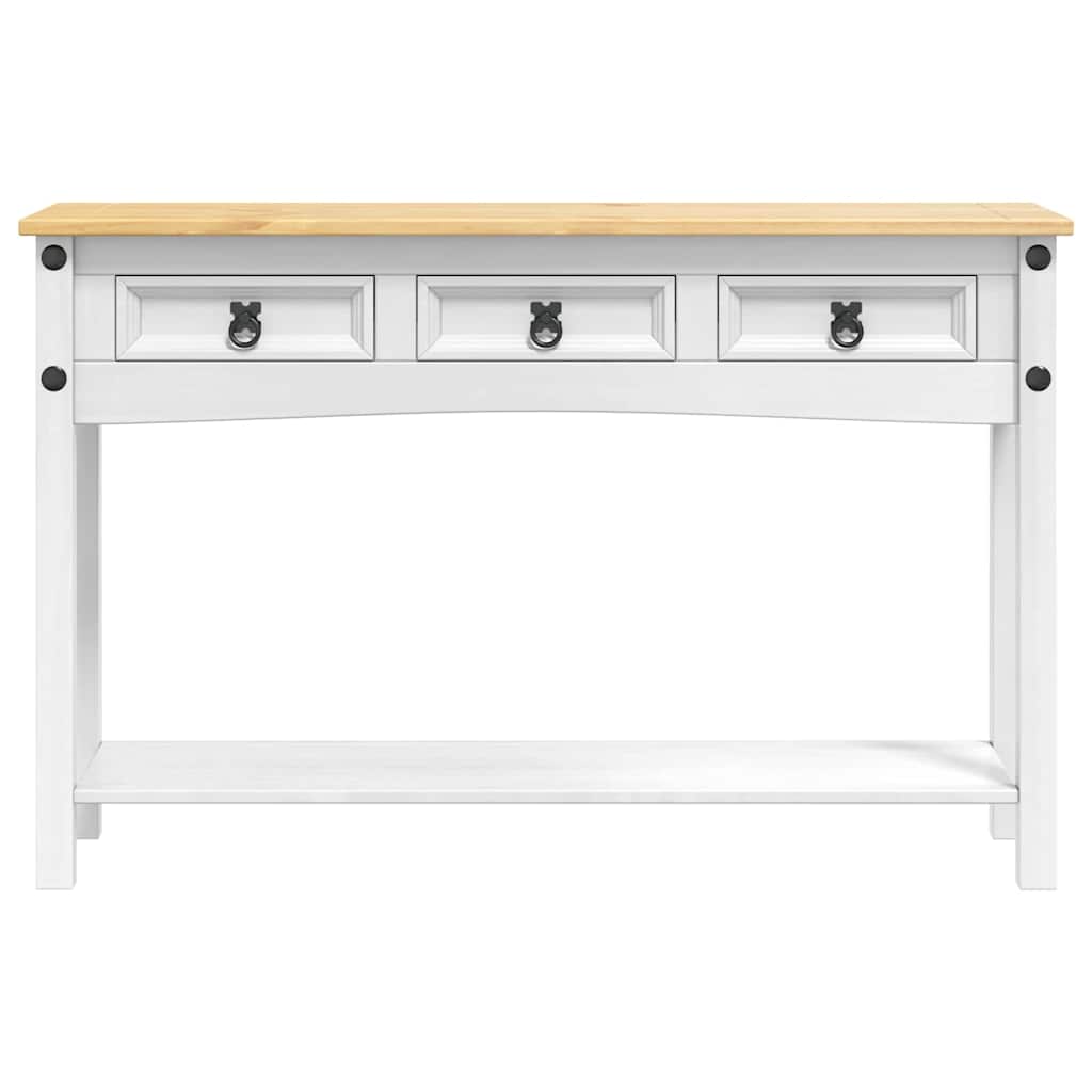 Végasztal fiókkal Corona Fehér 114 x 34,5 x 73 cm Tömör fenyőfa