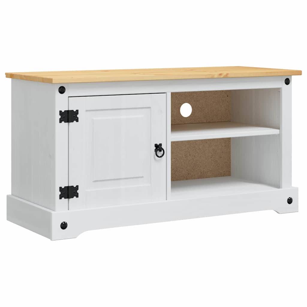 TV szekrény Corona Fehér 100 x 40 x 52 cm Tömör fenyőfa