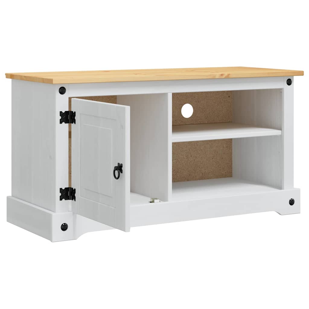 TV szekrény Corona Fehér 100 x 40 x 52 cm Tömör fenyőfa