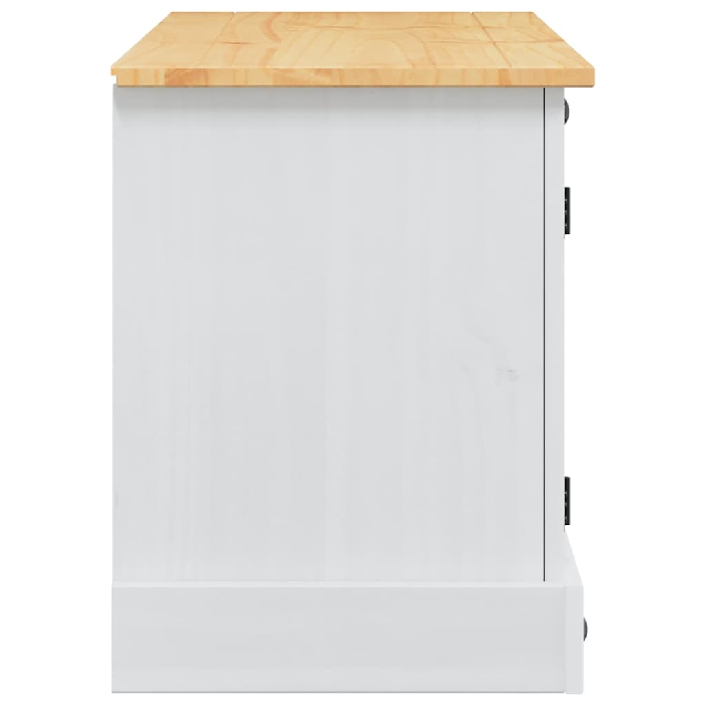 TV szekrény Corona Fehér 100 x 40 x 52 cm Tömör fenyőfa