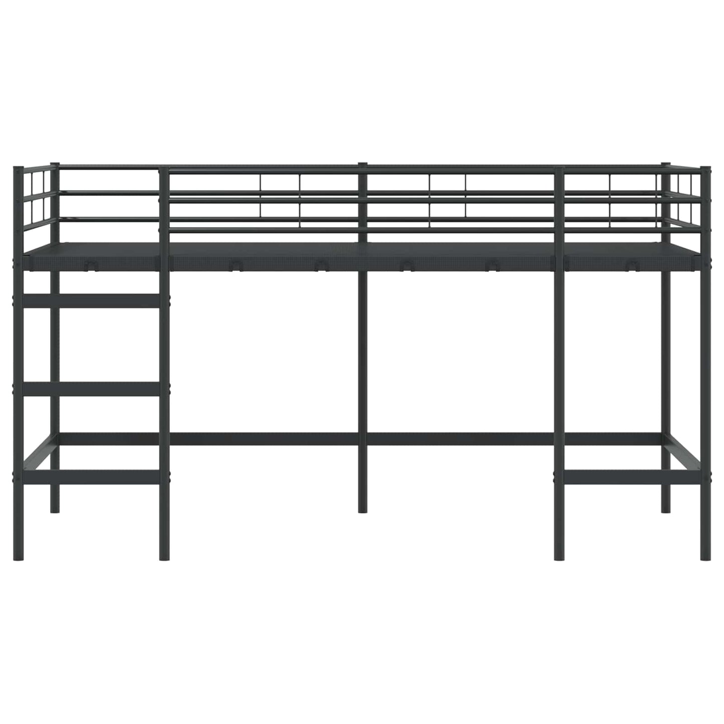 Gyerekek Loft Ágykerete Egyszínű Fekete 80 x 200 cm Acél