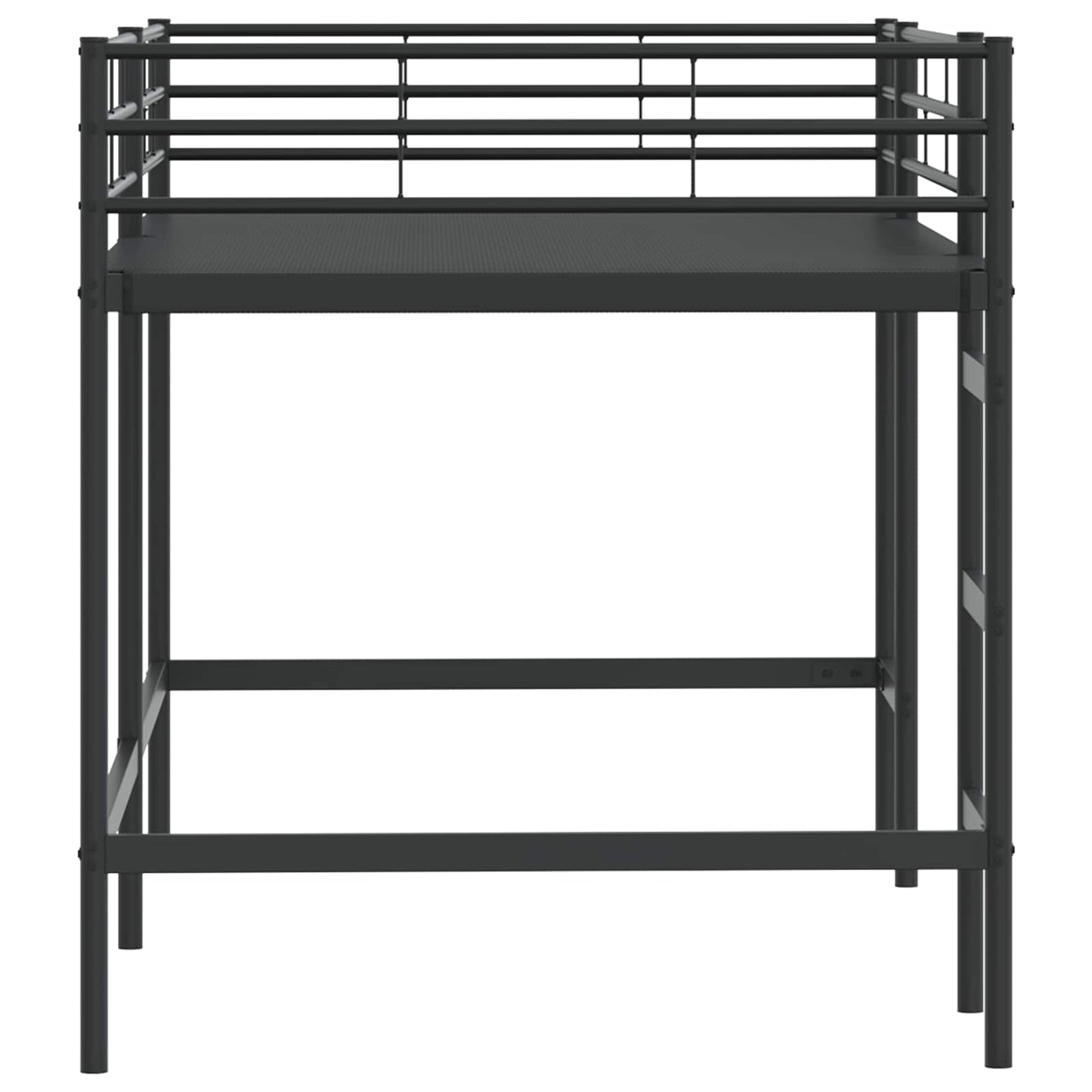 Gyerekek Loft Ágykerete Egyszínű Fekete 90 x 200 cm Acél