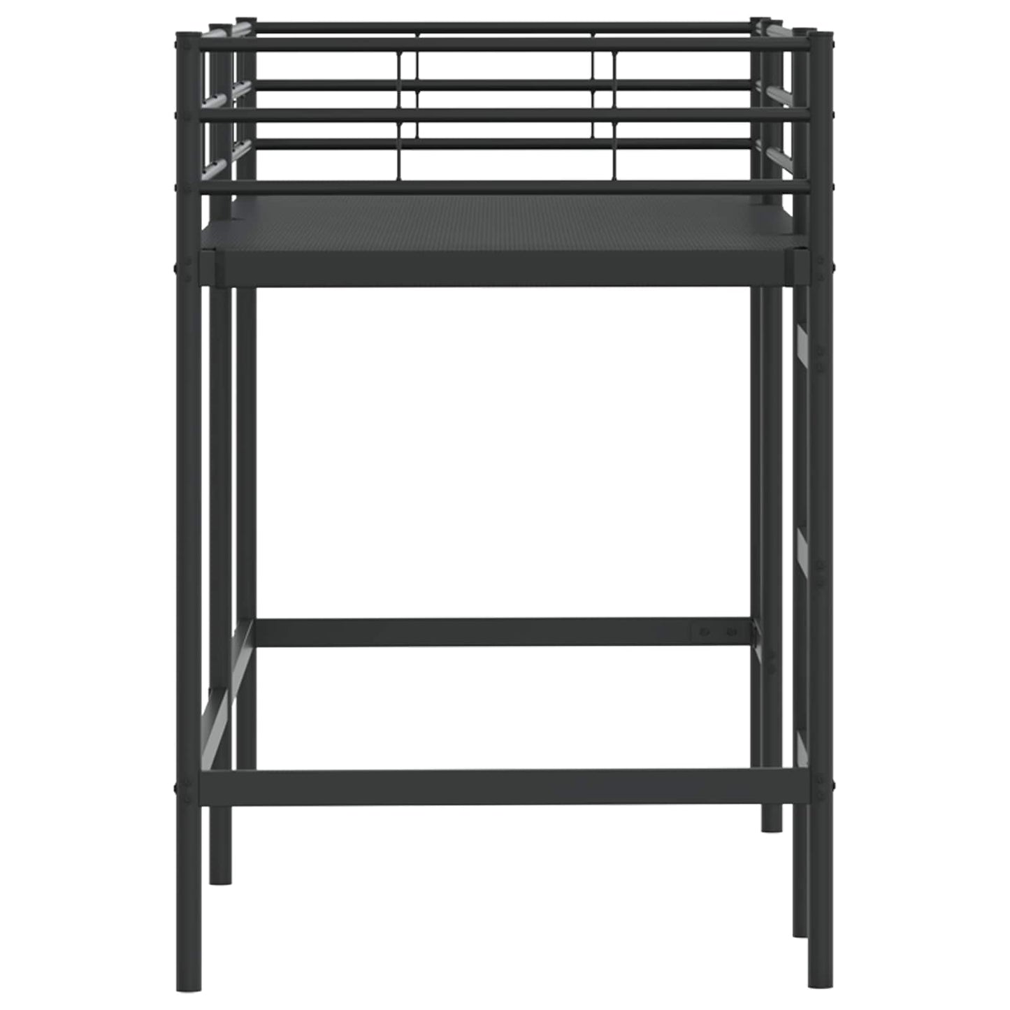 Gyerekek Loft Ágykerete Egyszínű Fekete 100 x 190 cm Acél