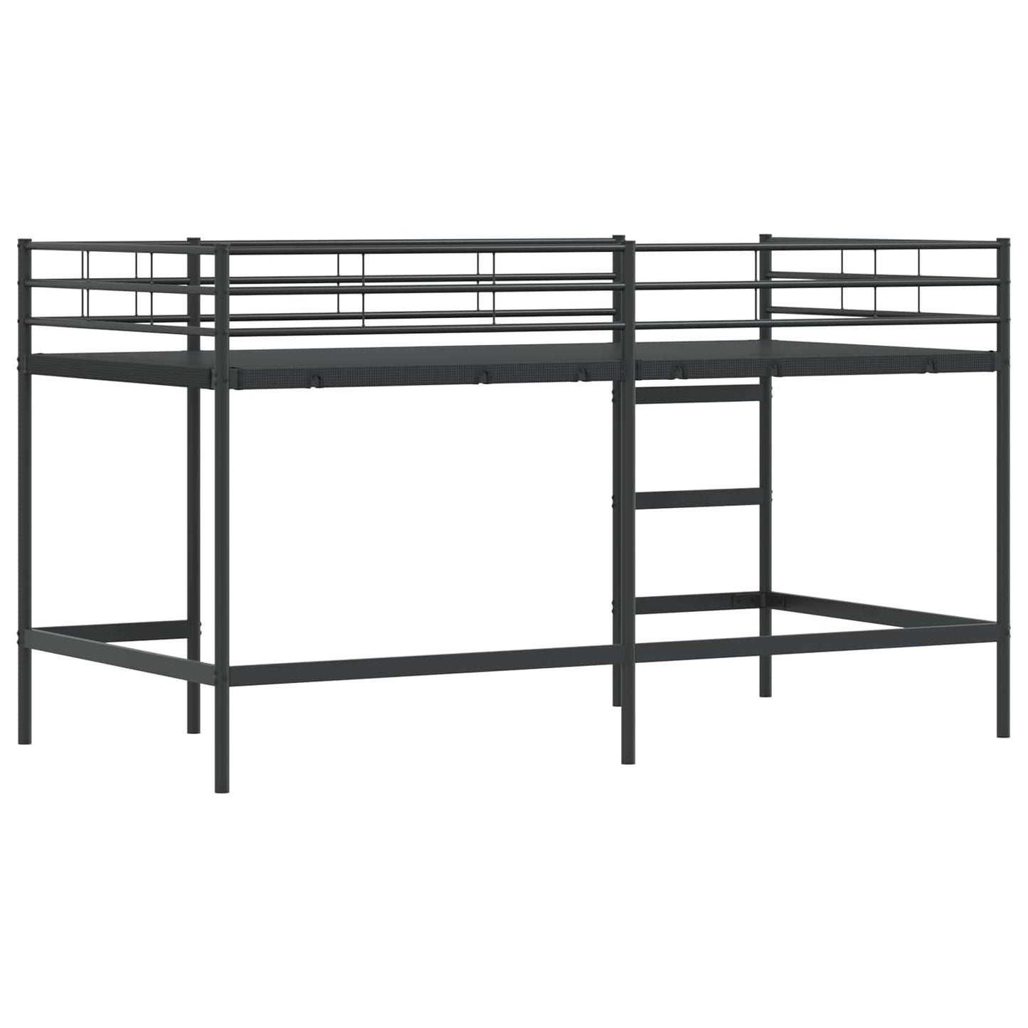 Gyerekek Loft Ágykerete Egyszínű Fekete 107 x 203 cm Acél