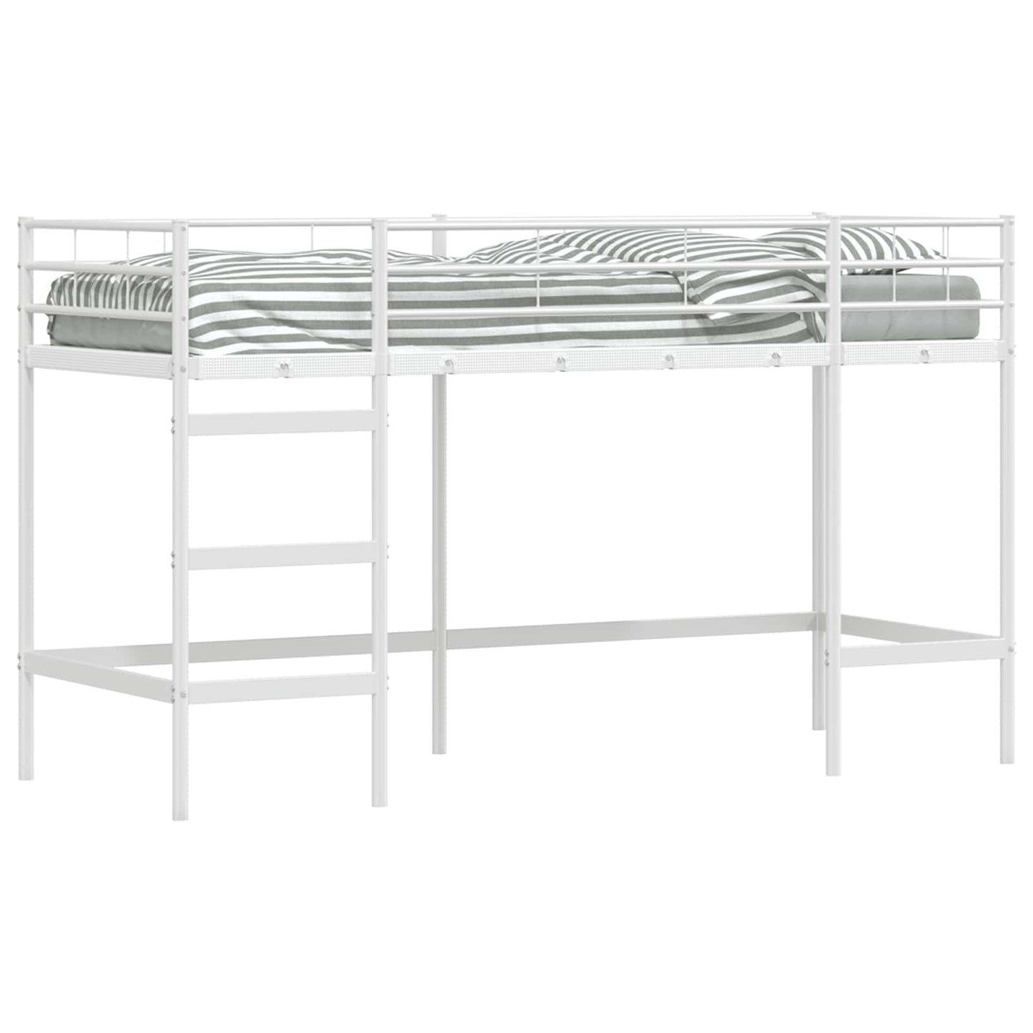 Gyerekek Loft Ágykerete Egyszínű Fehér 75 x 190 cm Acél