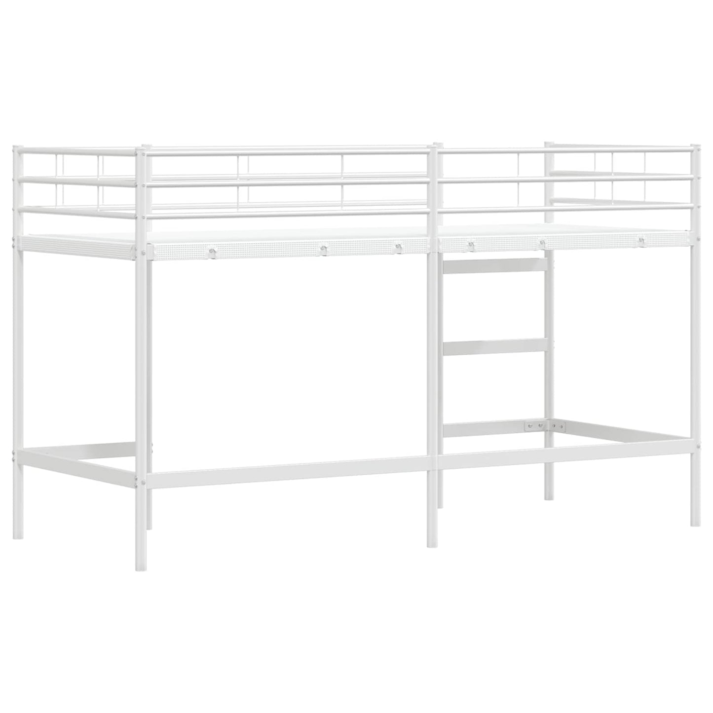 Gyerekek Loft Ágykerete Egyszínű Fehér 75 x 190 cm Acél