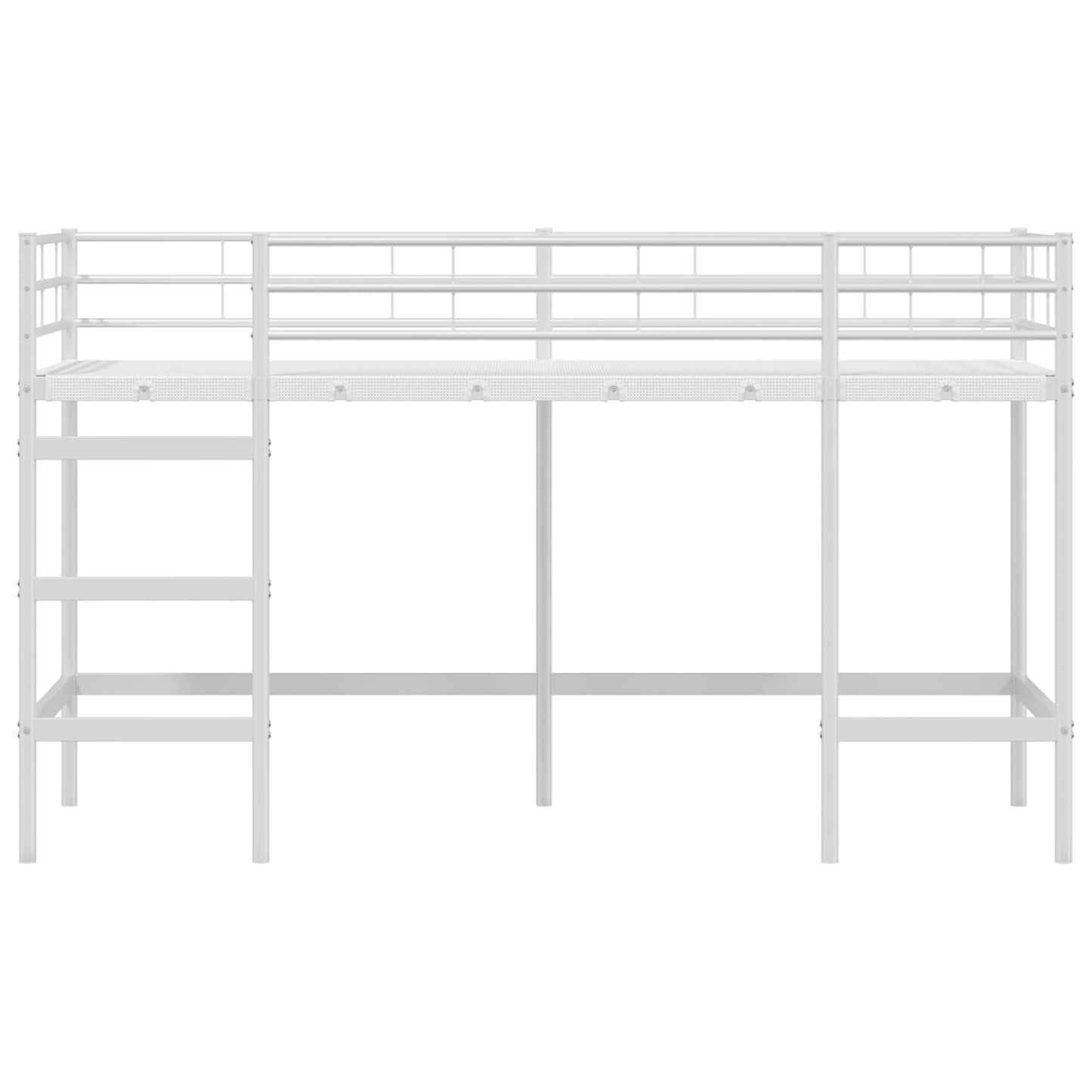 Gyerekek Loft Ágykerete Egyszínű Fehér 75 x 190 cm Acél