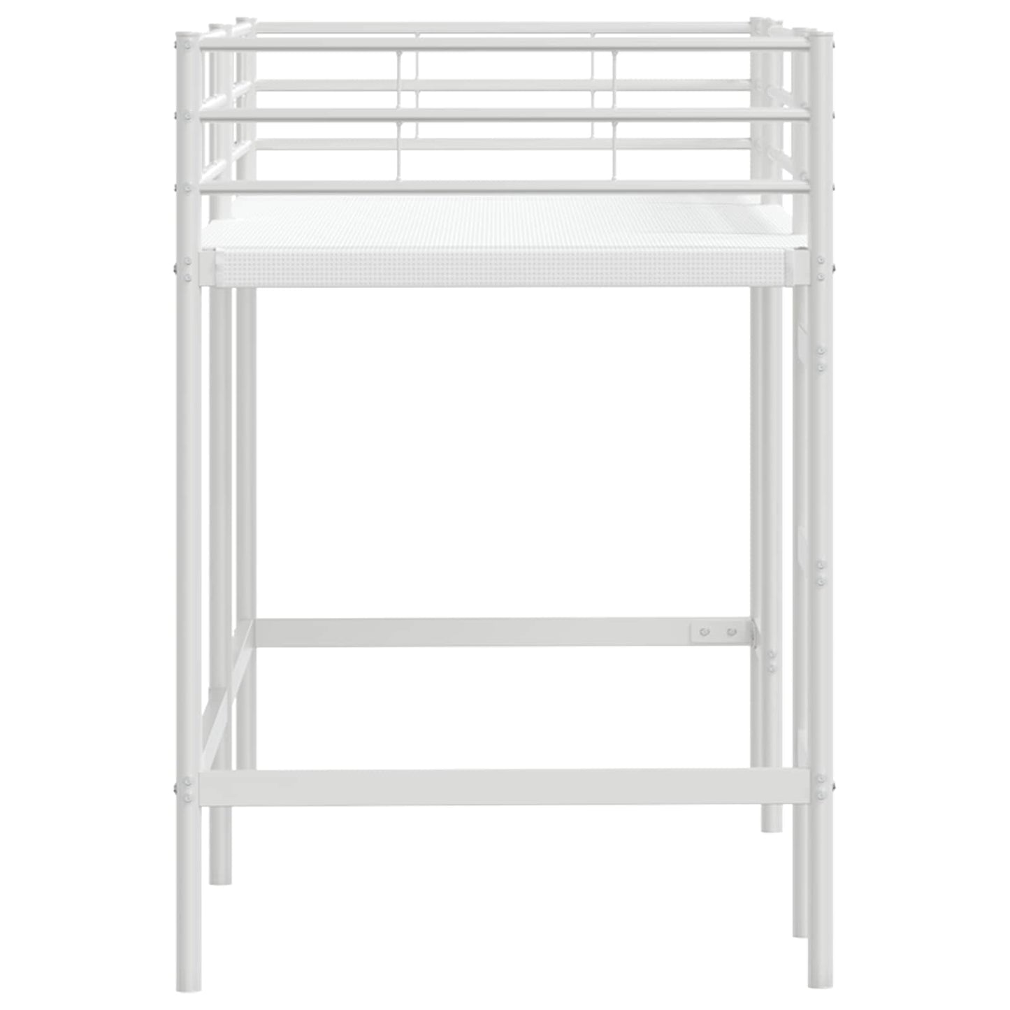 Gyerekek Loft Ágykerete Egyszínű Fehér 75 x 190 cm Acél