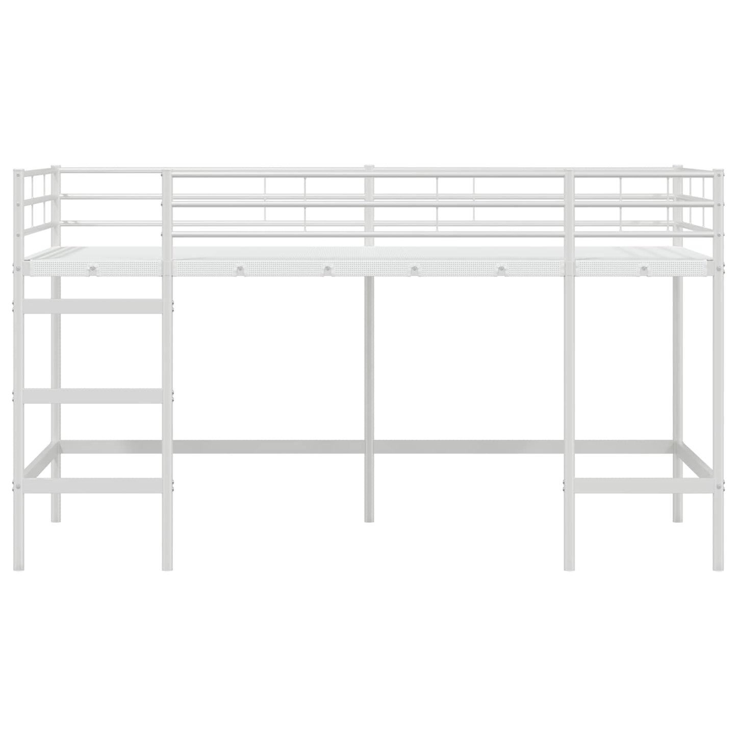 Gyerekek Loft Ágykerete Egyszínű Fehér 90 x 200 cm Acél