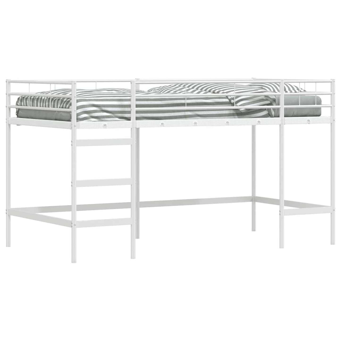 Gyerekek Loft Ágykerete Egyszínű Fehér 107 x 203 cm Acél