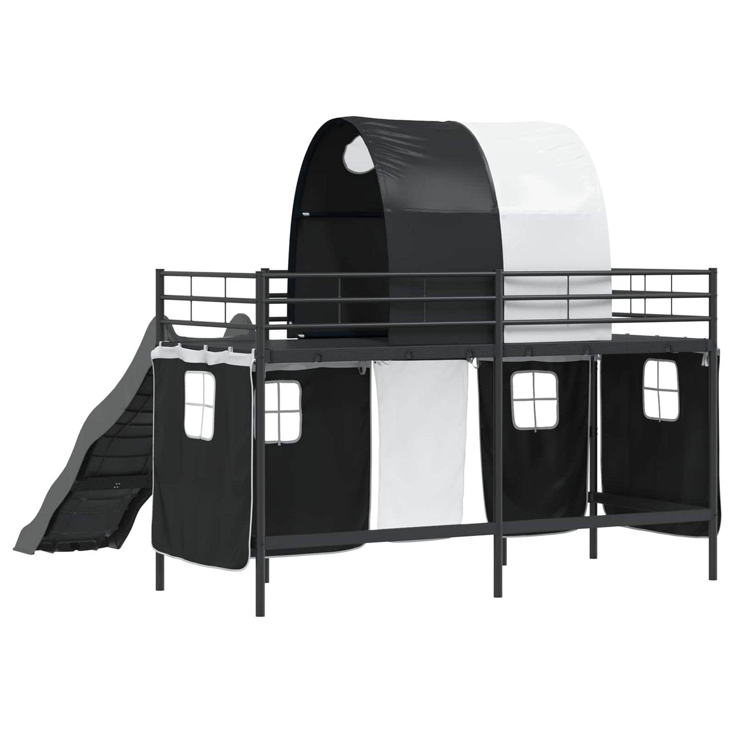Gyerekek Loft Ágykerete Fekete 90 x 190 cm Fém