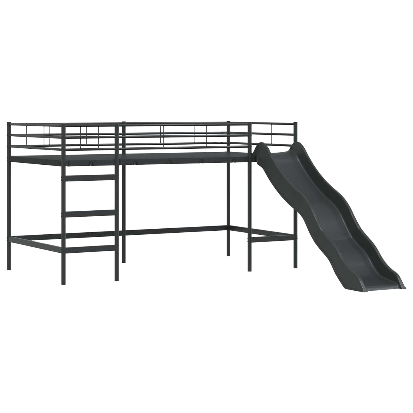 Gyerekek Loft Ágykerete Fekete 90 x 200 cm Fém