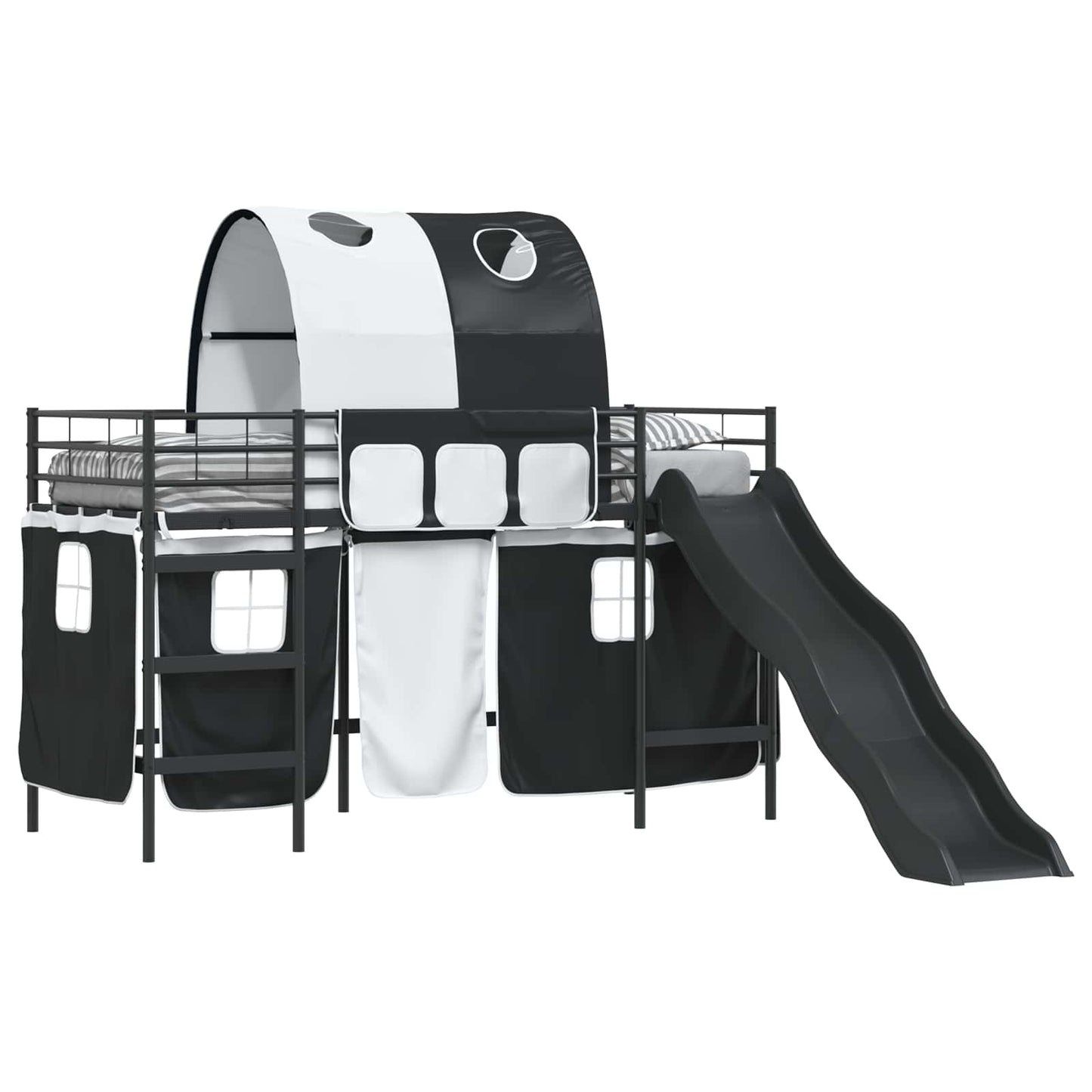 Gyerekek Loft Ágykerete Fekete 100 x 190 cm Fém