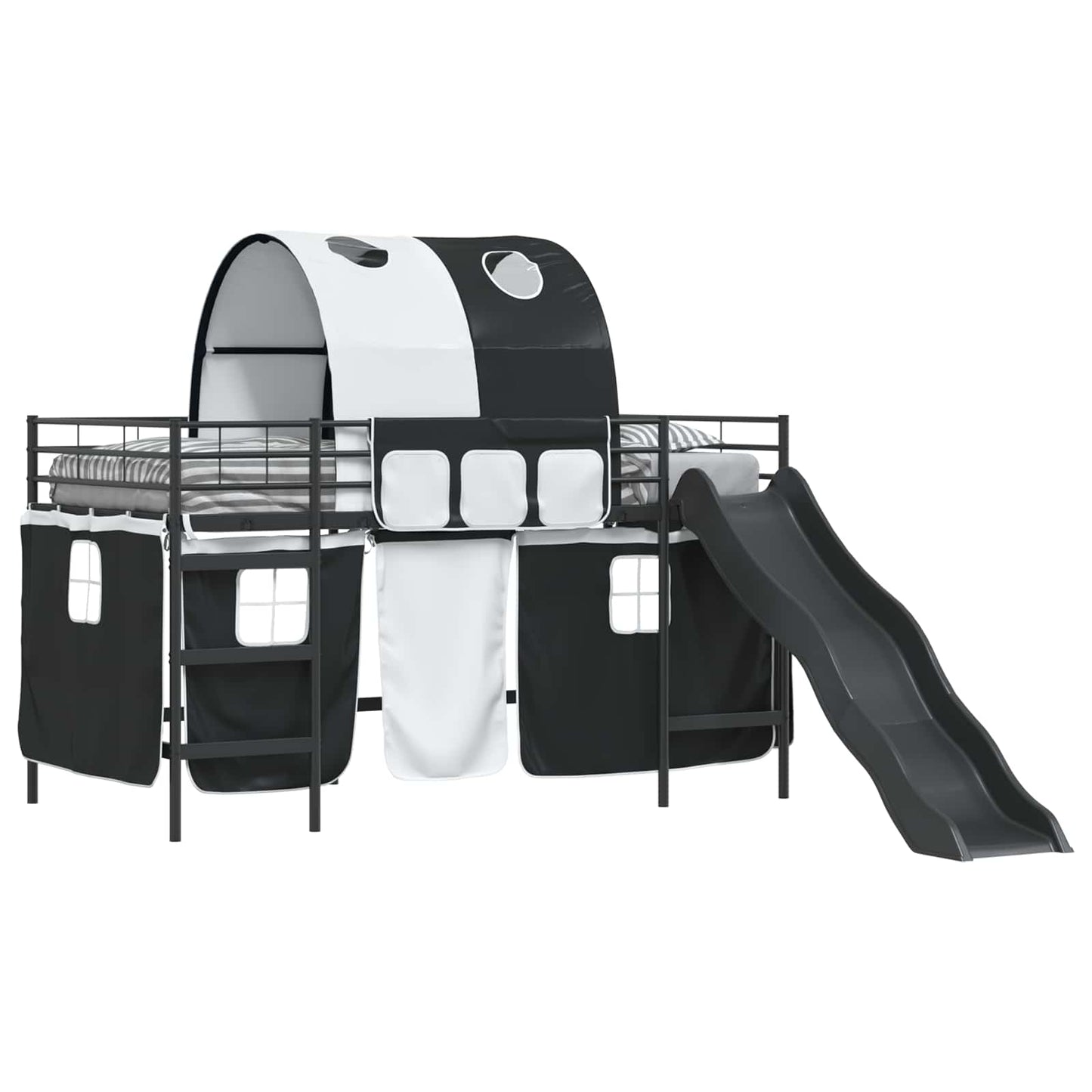 Gyerekek Loft Ágykerete Egyszínű Fekete 107 x 203 cm Fém