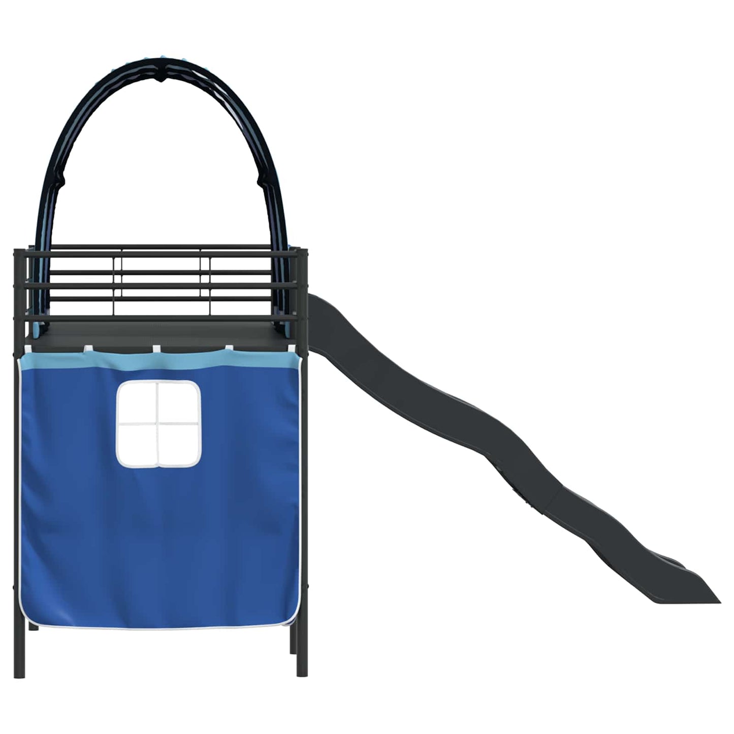 Gyerekek Loft Ágykerete Fekete és Kék 75 x 190 cm Fém