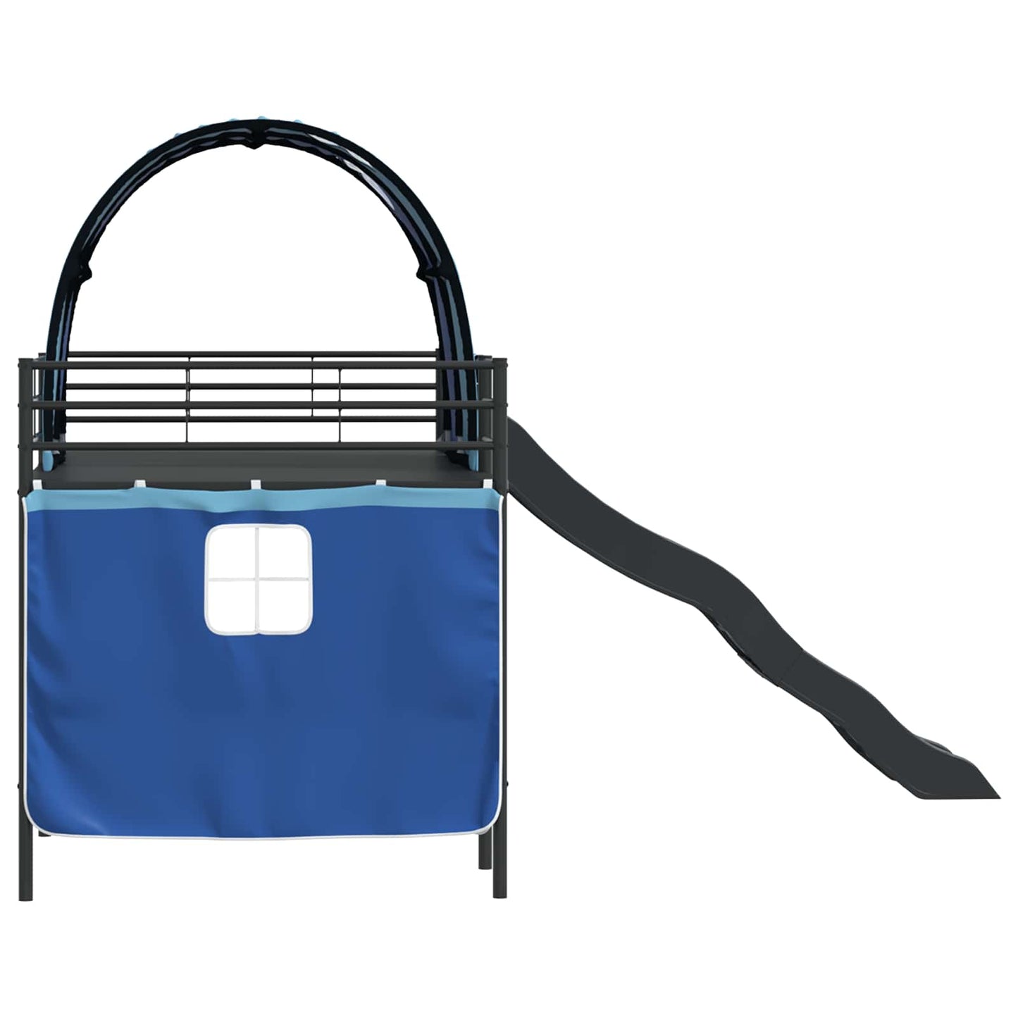 Gyerekek Loft Ágykerete Egyszínű Fekete és Kék 107 x 203 cm Fém