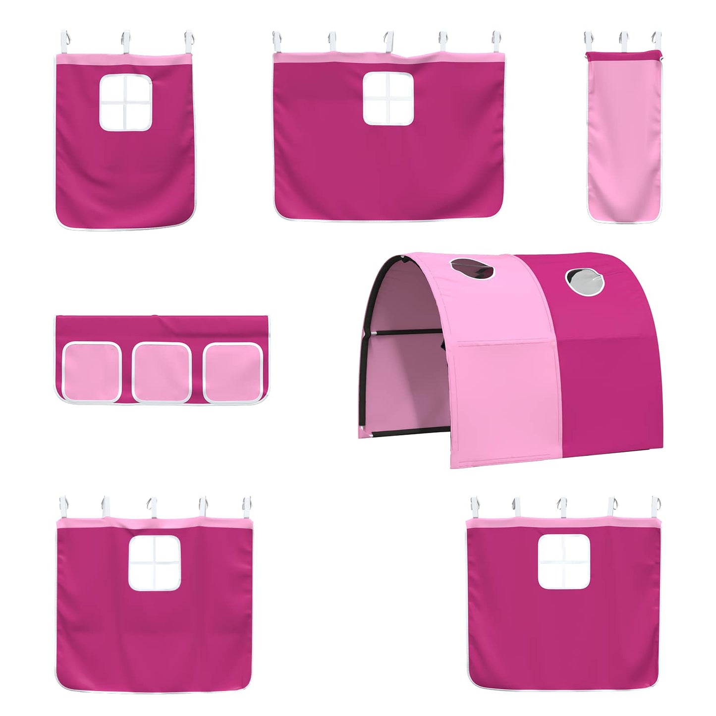 Gyerekek Loft Ágykerete Fekete és Rózsaszín 90 x 200 cm Fém