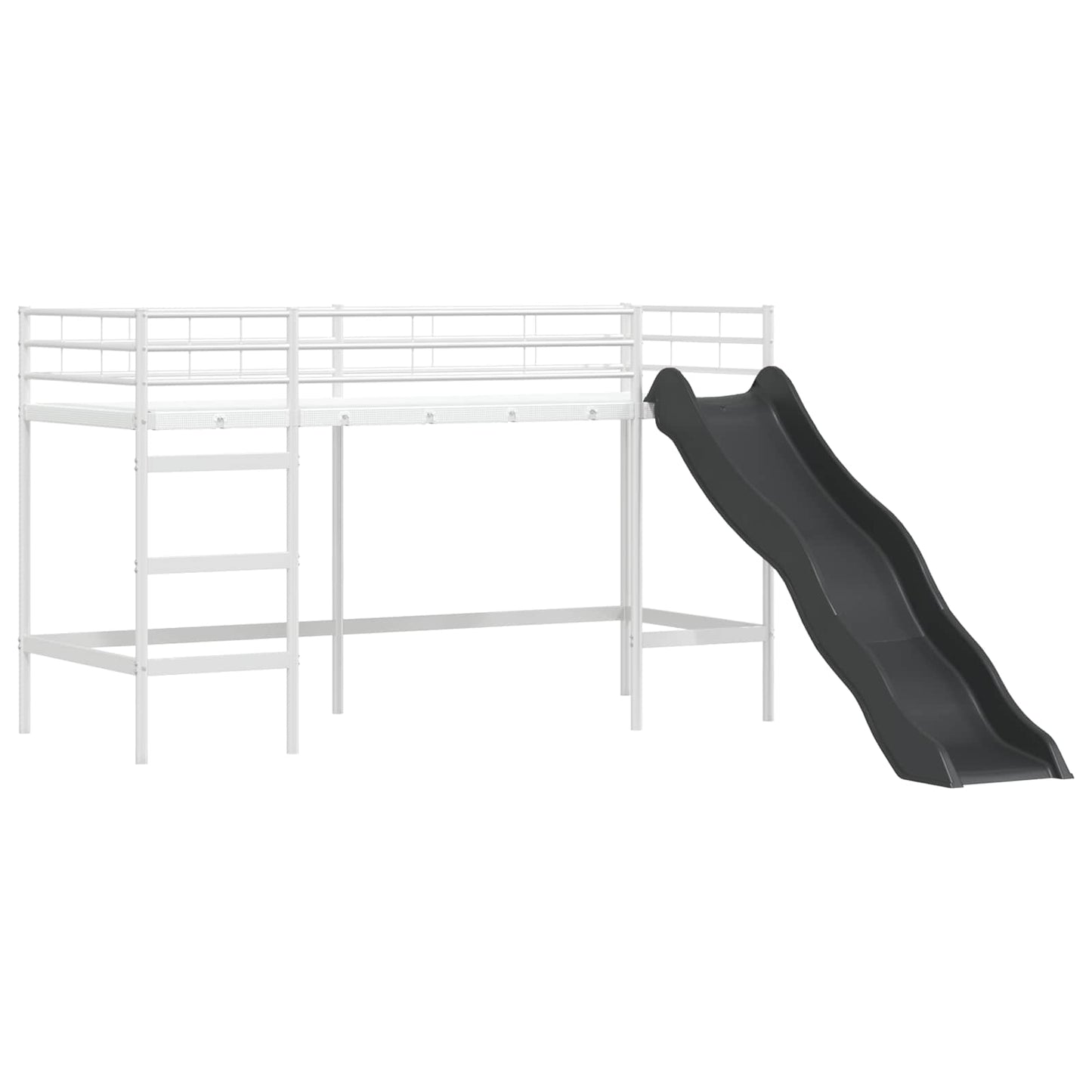 Gyerekek Loft Ágykerete Fehér és fekete 90 x 190 cm Fém
