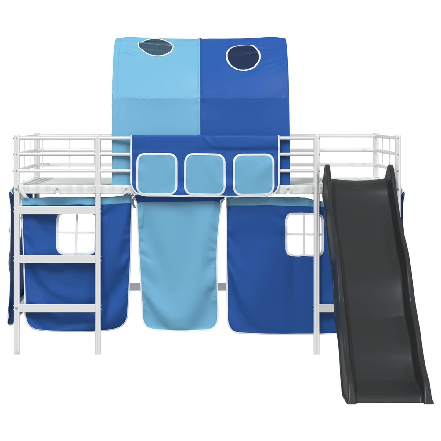 Gyerekek Loft Ágykerete Fehér és kék 90 x 200 cm Fém
