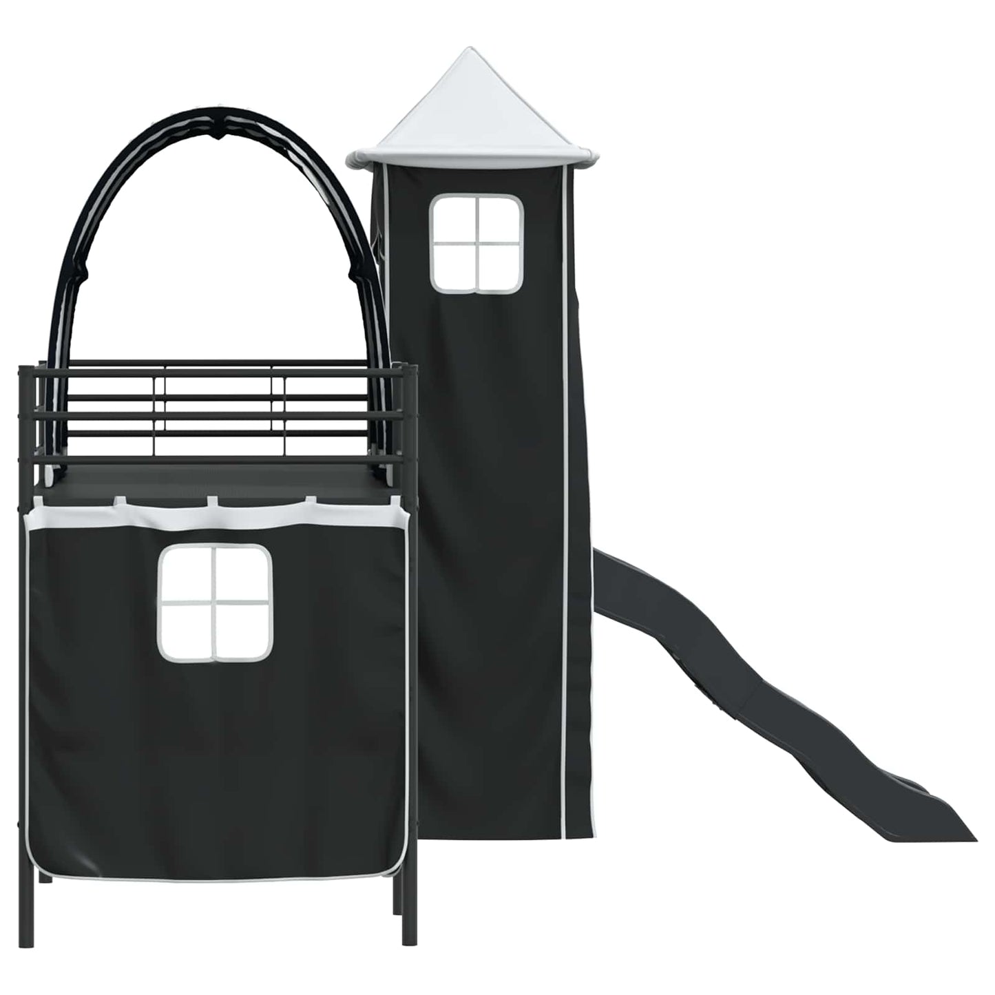 Gyerekek Loft Ágykerete Egyszínű Fekete 75 x 190 cm Fém