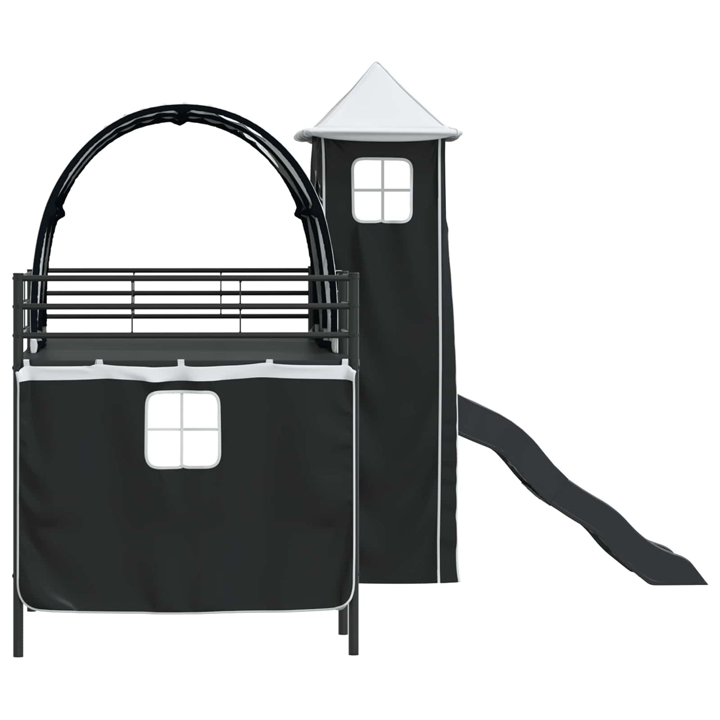 Gyerekek Loft Ágykerete Egyszínű Fekete 80 x 200 cm Fém