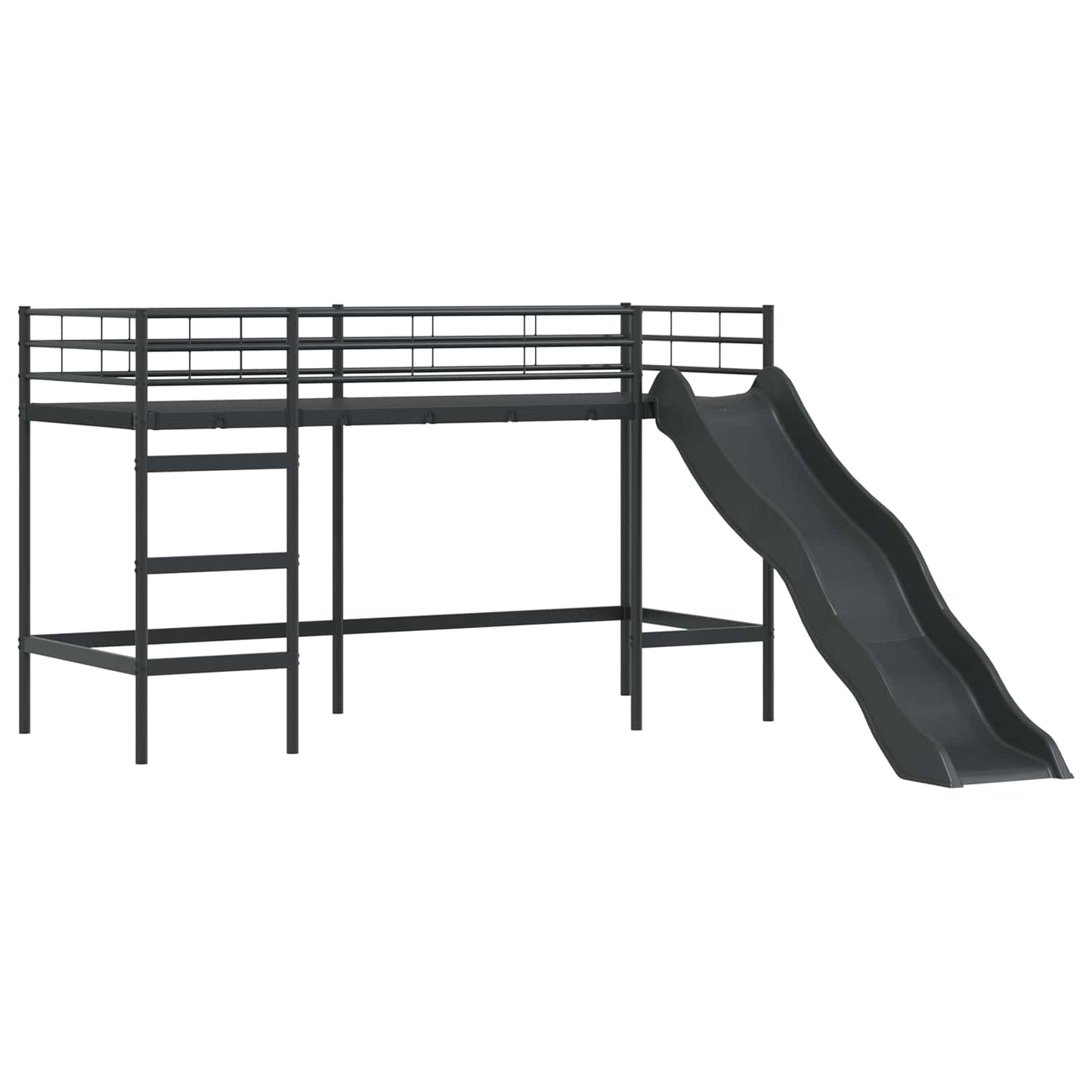 Gyerekek Loft Ágykerete Egyszínű Fekete és Kék 75 x 190 cm Fém
