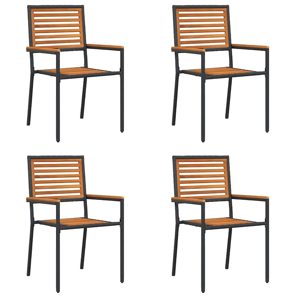 Kerti összecsukható székek 4 pcs Barna és fekete