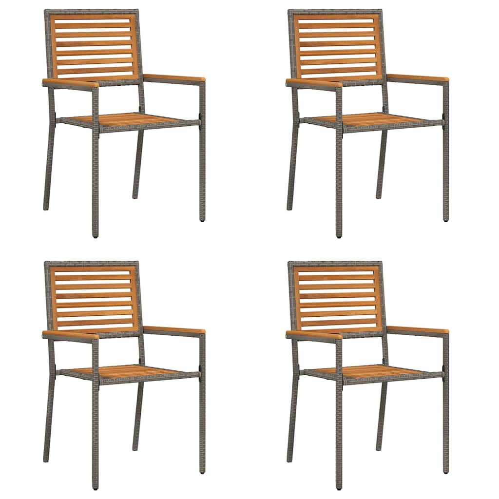 Kerti összecsukható székek 4 pcs Barna és Szürke