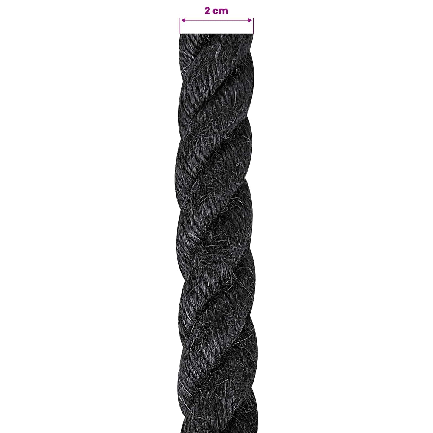 Juta Kötél 20 mm Fekete 100% Tossa kender