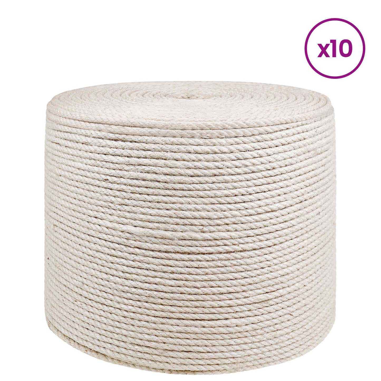 Jutaszál 10 db 2 mm Fehér 100% Tossa kender