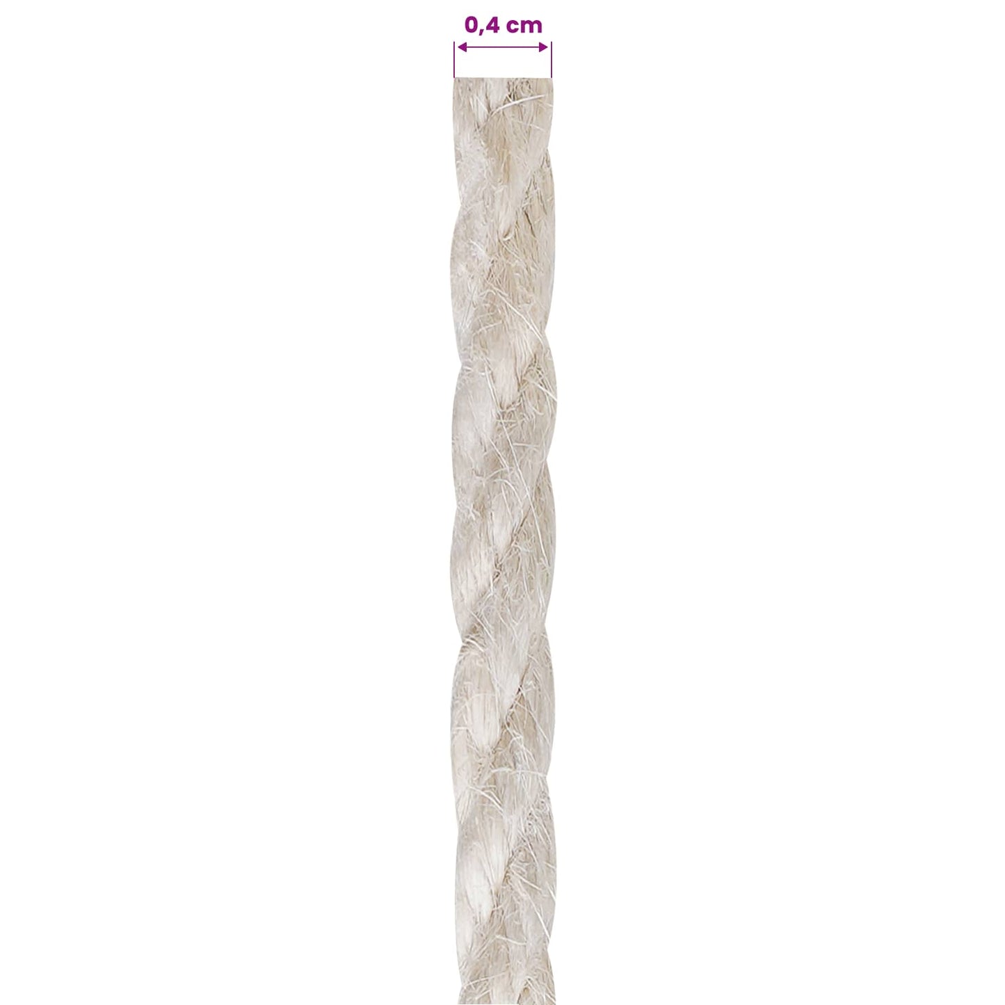 Jutaszál 4 mm Fehér 100% Tossa kender