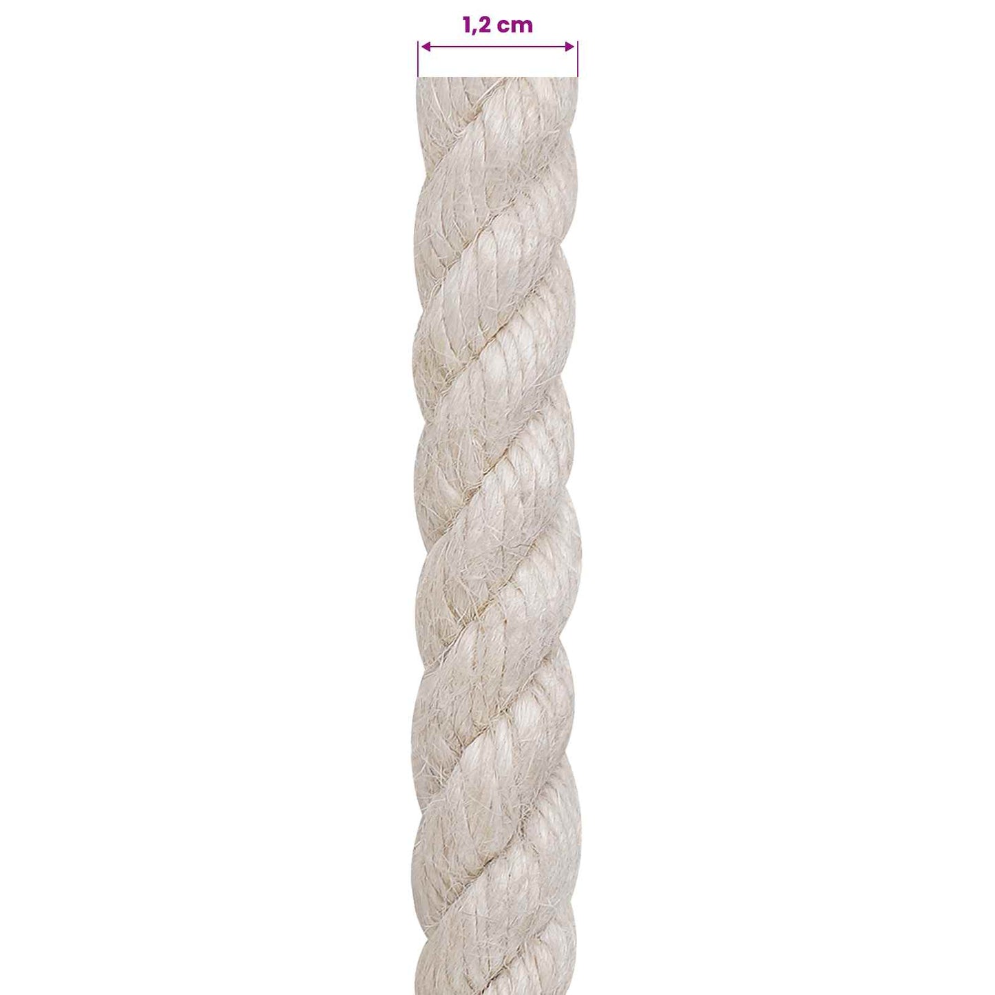Juta Kötél 12 mm Fehér 100% Tossa kender