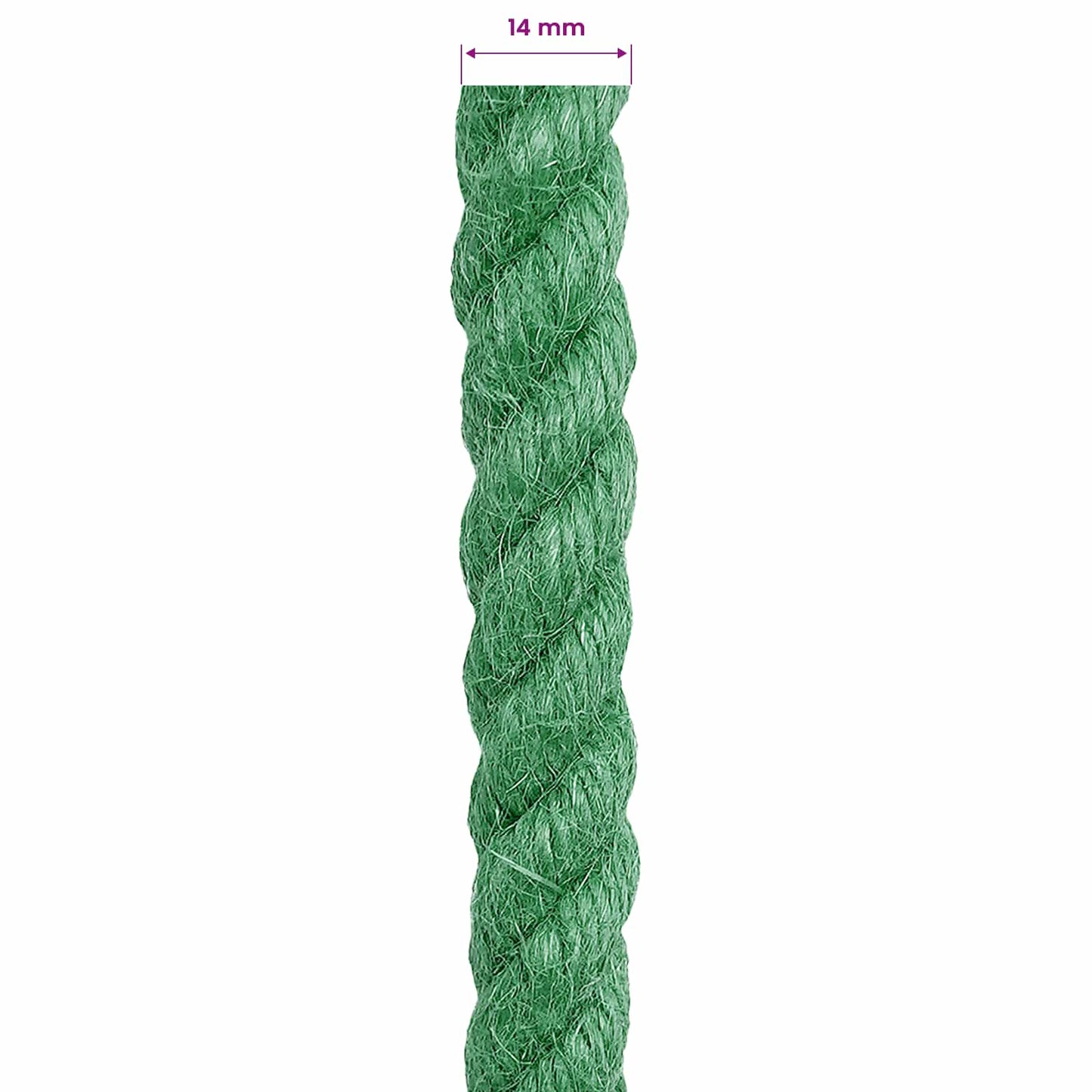 Juta Kötél 14 mm Zöld 100% Tossa kender