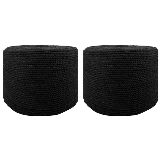 Kötél 2 pcs Fekete Pamut