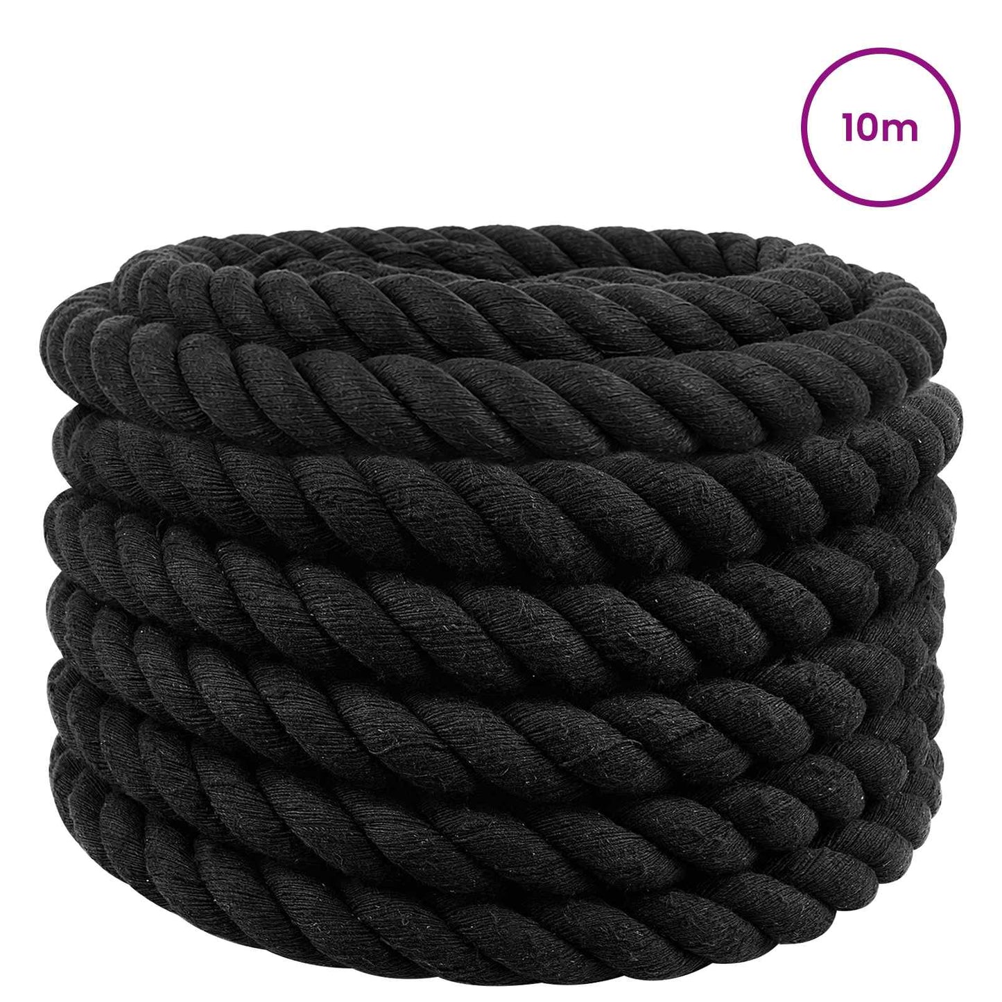 Pamut Kötél 30 mm 10 m Fekete 100% Pamut